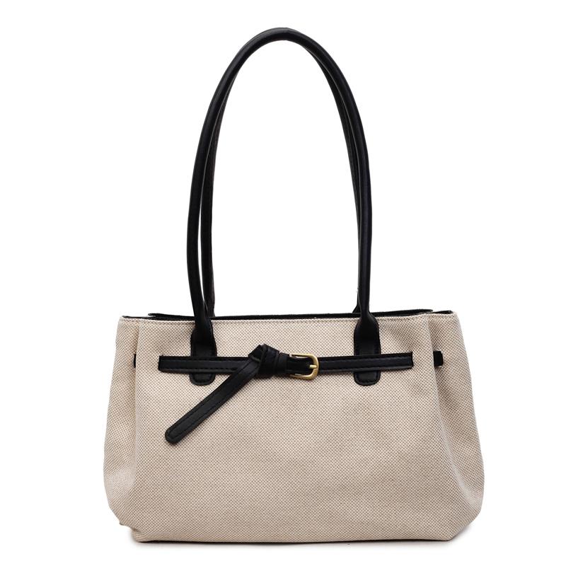 Commuter Shoulder Bag Contrast Color Tote Bag Women's Large Capacity Underarm Bag
