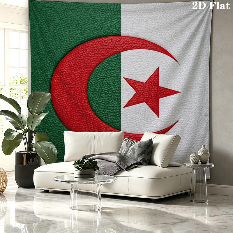 Algerien Nationalmannschaft Wandteppich Ästhetischer Wandbehang Bedruckter Stoffdecke Dekorative Wandteppiche für Schlafzimmer Wohnzimmer Heimdekoration