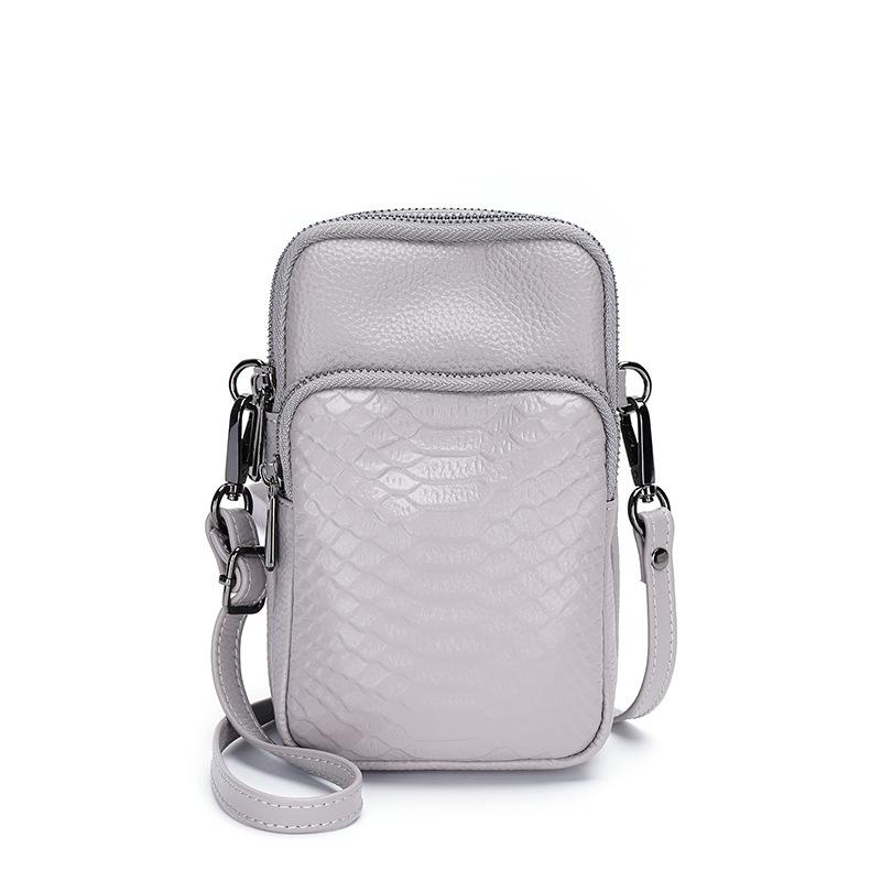 Skórzana Torba na Telefon Komórkowy Crossbody Damska z Pierwszej Warstwy Skóry Bydlęcej Wzór Aligatora Torba Damska na Ramię Torba na Telefon Komórkowy Mini