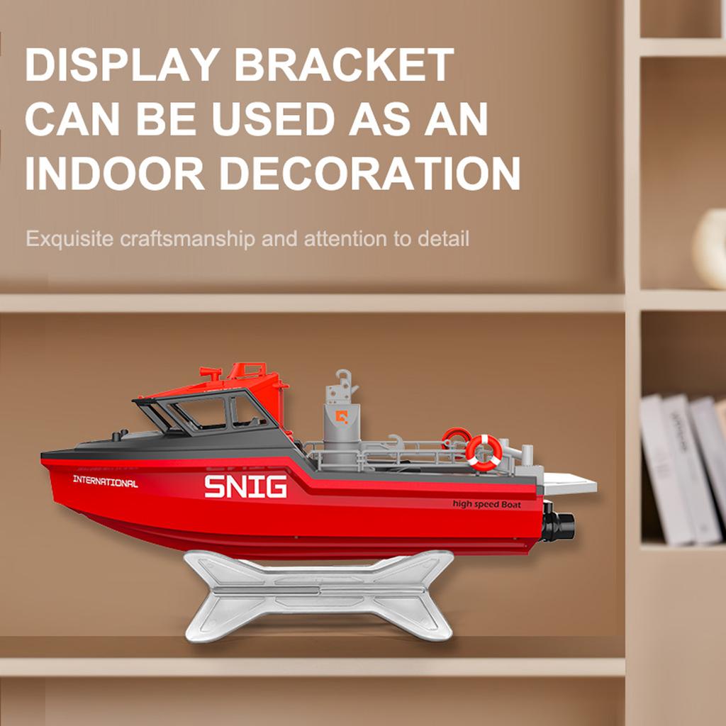 Remote Control Boat, 2.4GHz Rescue Ship with Brushless Motor Low Battery Alarm for Pools and Lakes, Mini Electric Toy