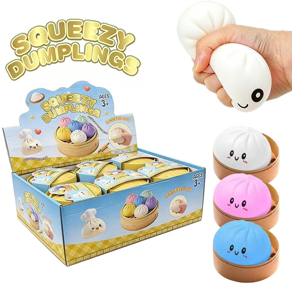 Pasticcino Morbido Squishy Palline Antistress Giocattoli Sensoriali Fidget Cibo Simulato Squishies Panino Con Vaporella Palla di Pasta da Spremere Regali