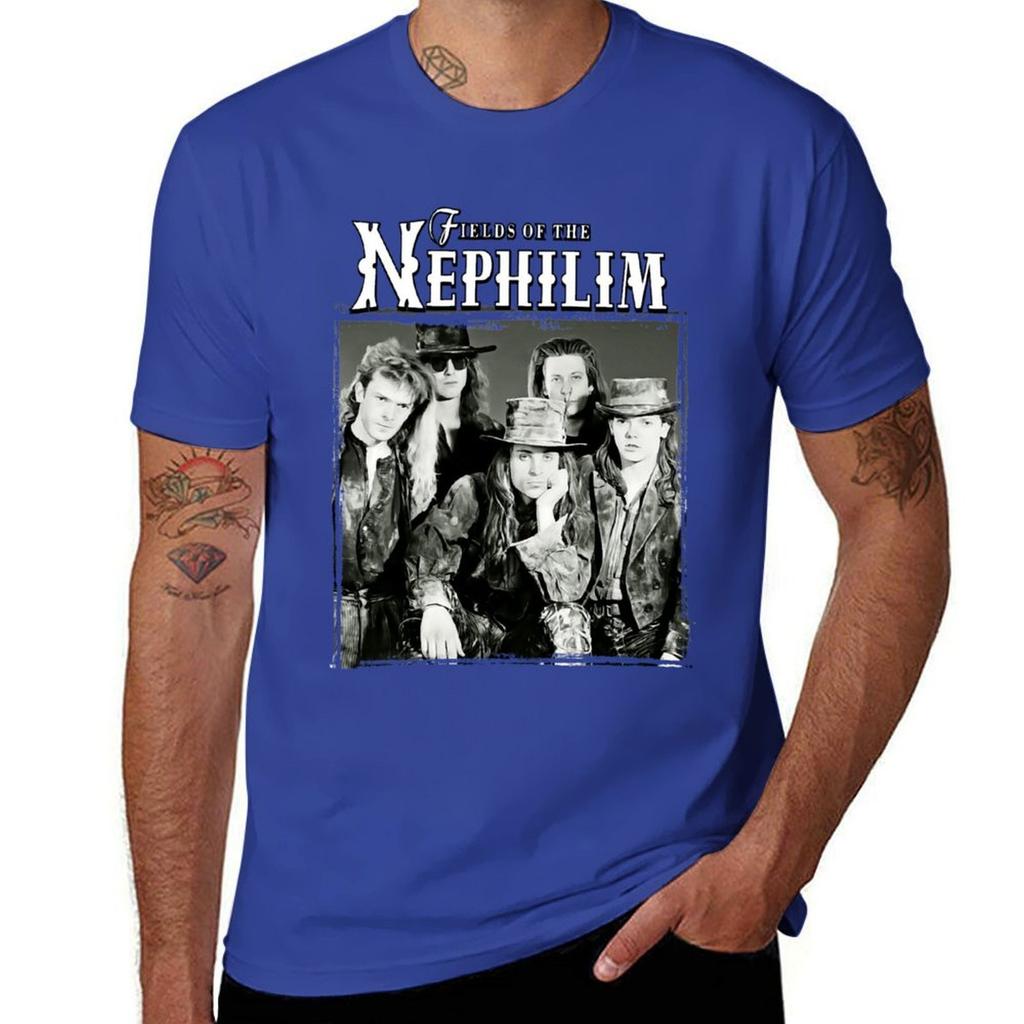 Felder der Nephilim Band T-Shirt Jungen Tierdruck Grafik T-Shirt kundenspezifische koreanische Mode Vintage T-Shirt Männer