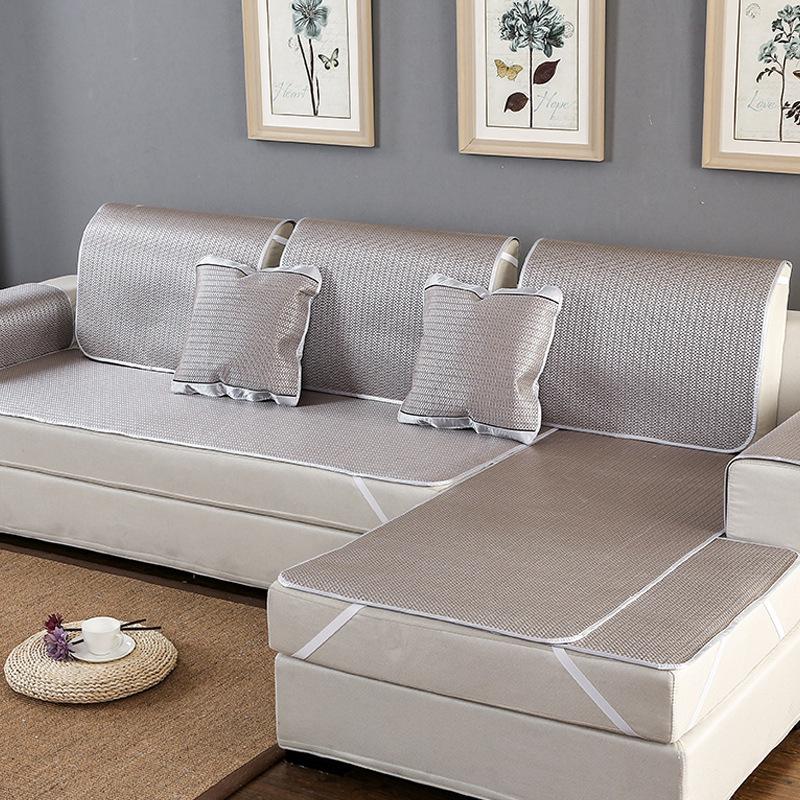 

Summer Cool Cushion Ice Silk Rattan Mat Summer Mat Sofa Cushion Non-Slip Fabric European Sofa Cover Sofa Towel 70*70cm