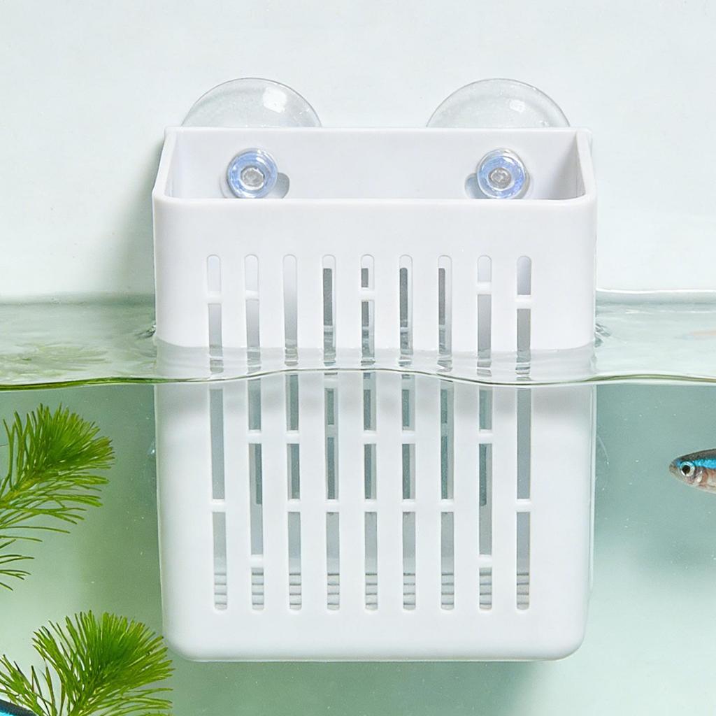 Aquarium Plant Holder Plastic Basket with Suction Cup for Fish Tank Aquatic Plant Fixing Stable Installation Floating Plant Pots