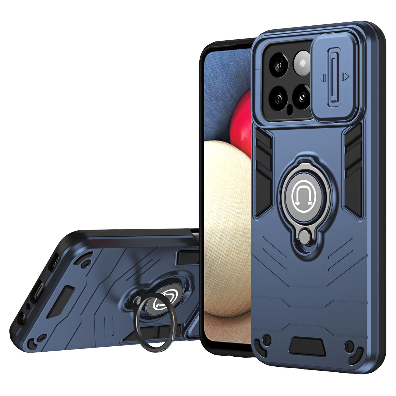 

Для Xiaomi 14 Чехол Слайд-Лид Оптовая Чехол Для Мобильного Телефона С Кольцом Подставка Blue