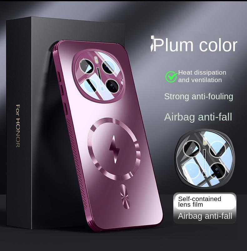 

Защитный чехол-накладка на заднюю панель для Magic 7 6 Pro, чехол для Huawei Honor Magic 7 Pro, жесткий матовый магнитный, с беспроводной зарядкой For Magic 6 Pro фиолетовый