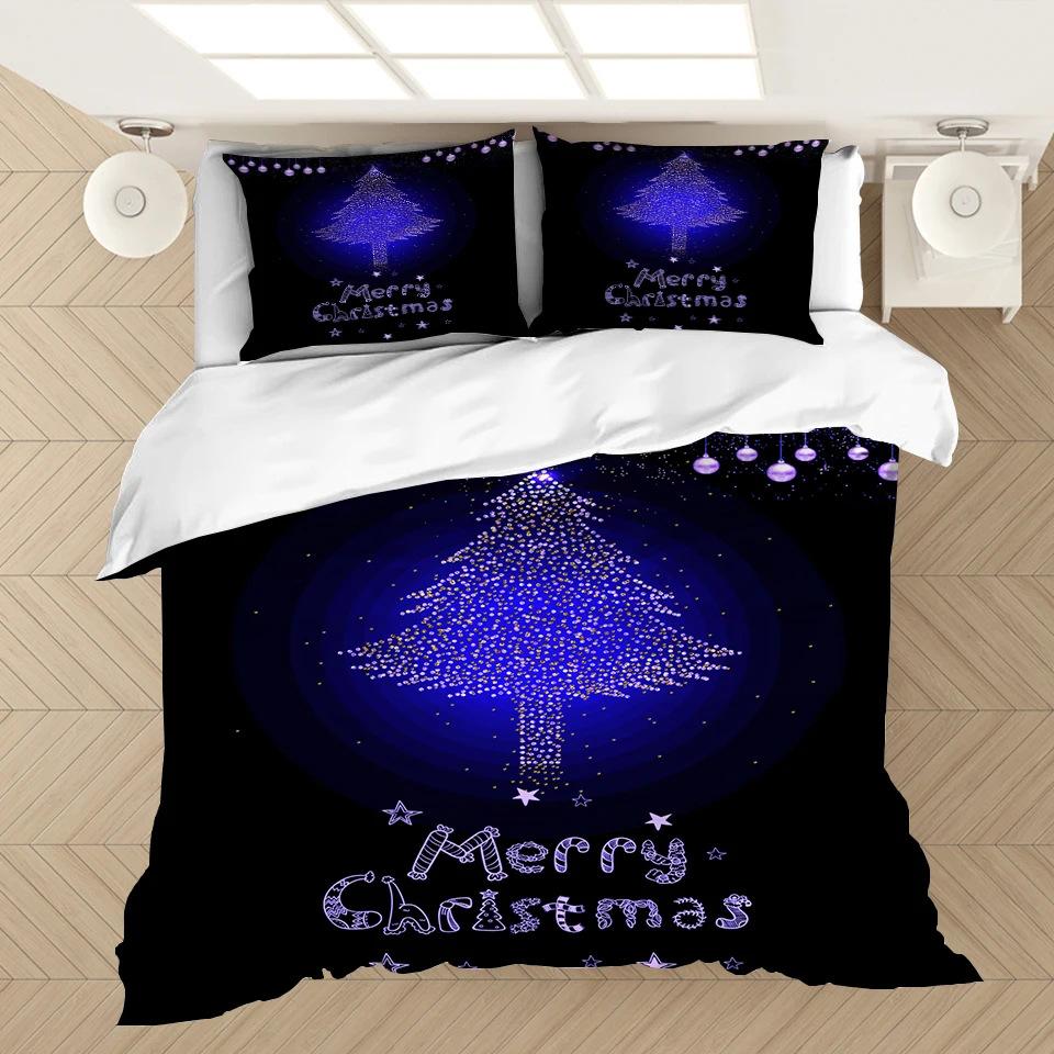 Weihnachts-Bettbezug Cartoon-Druck Bettwäsche-Set Mikrofaser Cartoon-Deckenbezug Mit Kissenbezügen Kindergeschenk