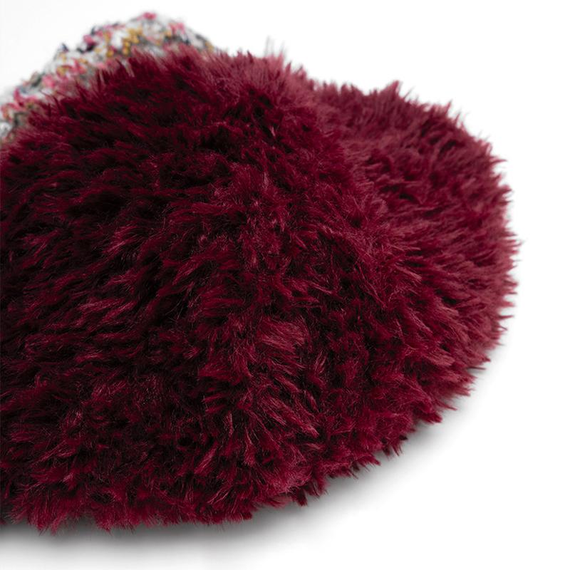 Dicke Plüsch-Fleece-Mütze Herbst Winter Damen Strickmütze Kälteschutz Warm Ohrenschutz Wollmütze