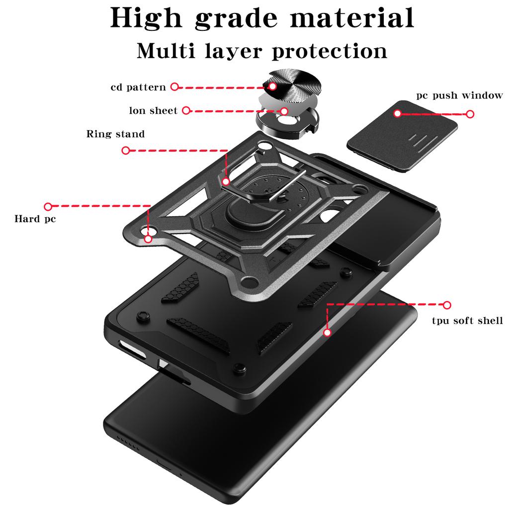 Armor Funda for Nothing CMF Phone 2 Pro Case Slide Camera Protection Ring Stand Holder Shockproof Back Cover Capa