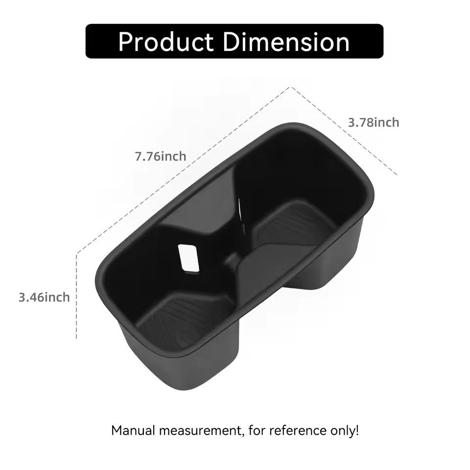 For Kia Telluride 2020-2025 Center Console Armrest Box Rear Water Cup Holder Drinks Storage Box Car Interior Accessories Black