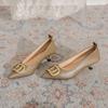 Pointed Stiletto High Heels Commuting Temperament Shallow Mouth French Metal Buckle Spring 2025 New Fashion Single Shoes Women