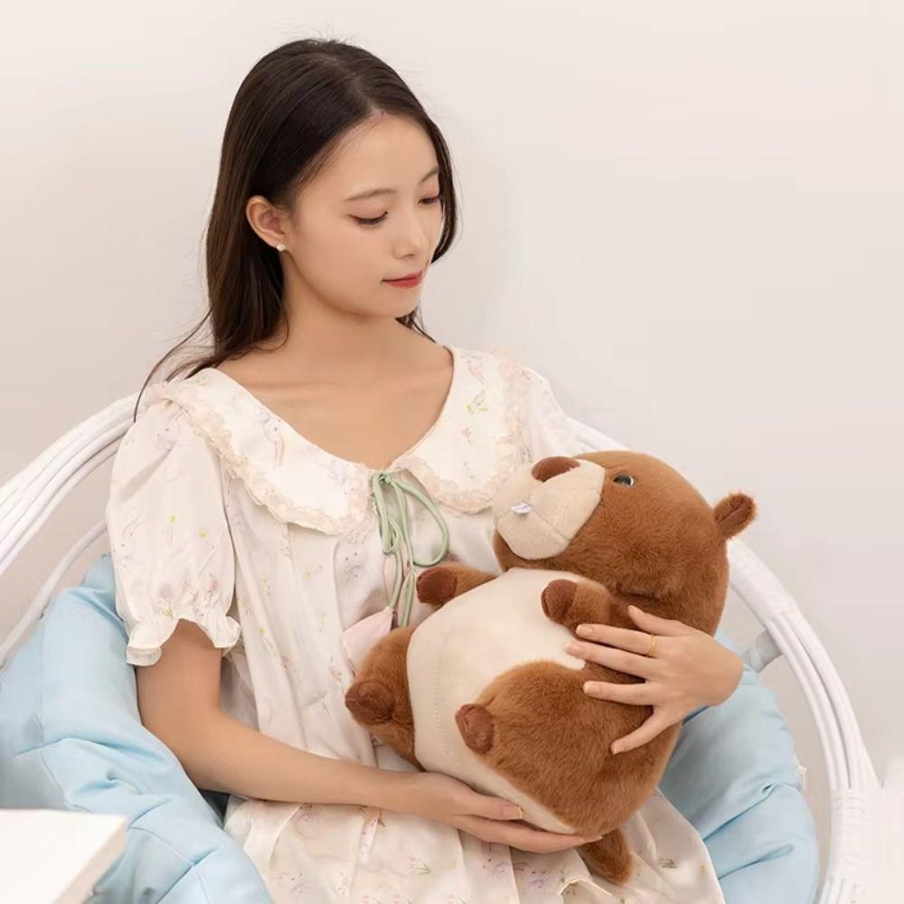 Fluffy Stuffed Cartoon Groundhog Doll PP Cotton Chubby Marmot Stuffed Toy  Decoration Gifts