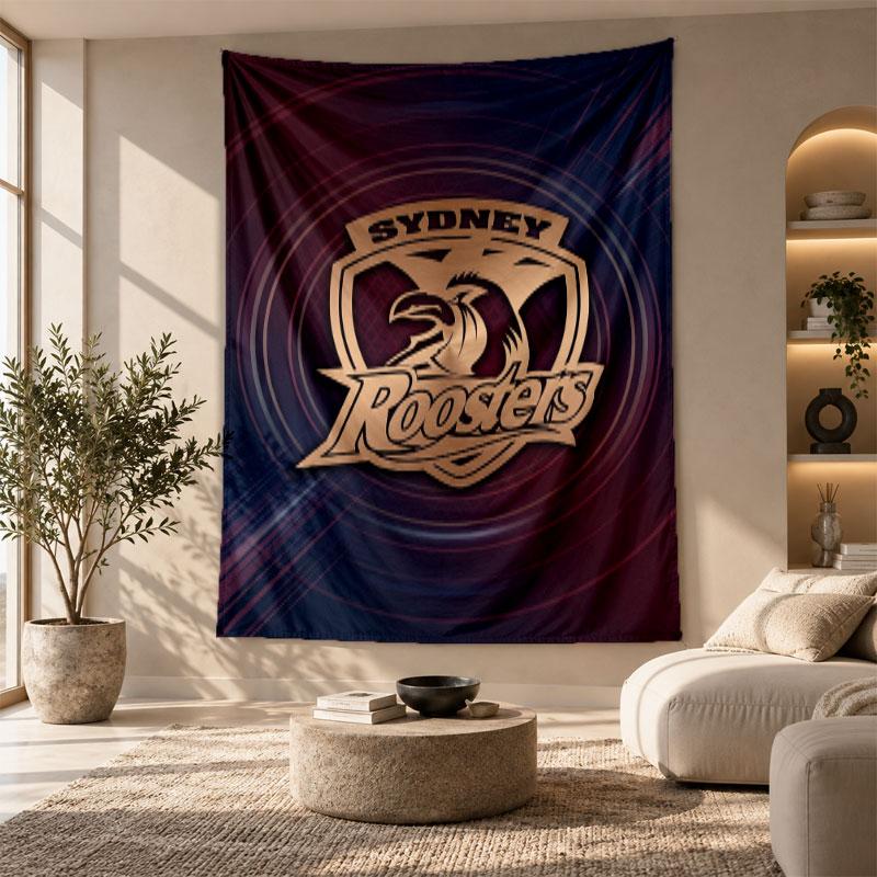 Decorative Tapestry,Sydney Roosters Printed Wall Art, Lightweight Wall Hanging For Bedroom Background