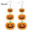 Retro Statement Earrings for Holiday Party 1 Pair Halloween Women, Acrylic Gothic Dangle Earrings, Personalized Gifts Women Spooky Bat Pumpkin