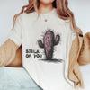 T-Shirt Women's Casual Watercolor Style Printed Fashion Cactus Pattern T-Shirt Summer Top Short Sleeved Women's Cartoon Clothing