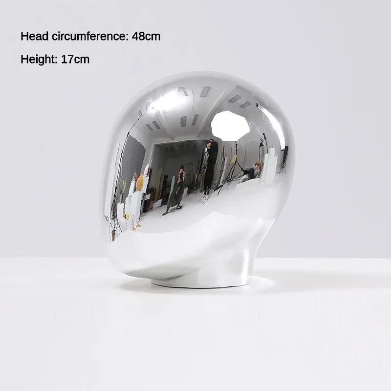 Gold Chrome Kid Model Head for Hat Display in Clothing Stores