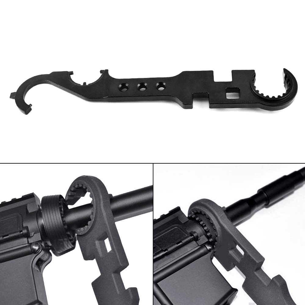 Newseego Combo Wrench Tool for Electric Gas Blowback and Metal Barrel Nut Buffer Ring Great for Maintenance Black Guns, Rifles, M4, M16, AR15,