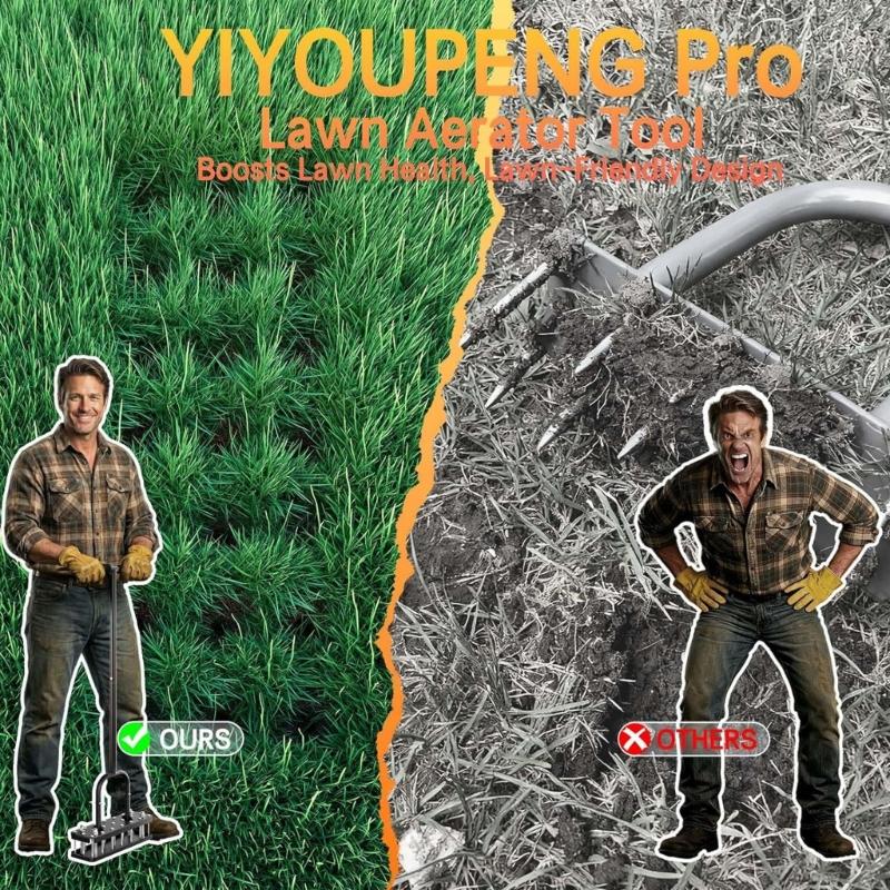 Easy To Assemble Lawn Aerating Tool With 20 Points For Efficient Garden Maintenance And Soil Health Improvement