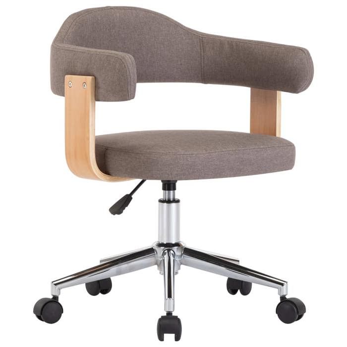 VidaXL Chaise Pivotante de Salle à Manger Chaise à Dîner Siège de Cuisine Chaise de Repas Intérieur Maison Taupe Tissu Bois 287420