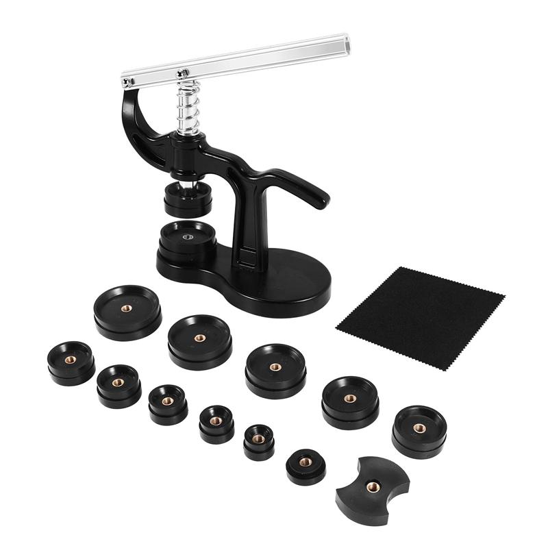 ABWR-14Pcs Watch Press Set,18Mm To 50Mm Watch Case Closer,Watch Repair Kit (Black)
