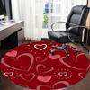 1pc Love Hearts Office Round Area Rug, Indoor Mat Suitable ForOffice, Under Office Chairs Bedroom Living Room Home Decor, Room Decot259