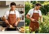 Waterproof PU Leather Apron – Oil-proof for Hairdressers, Barbers, Coffee Shops, and Bartenders.