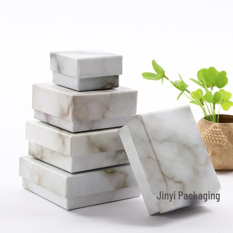 Multi-size Marble Pattern Jewelry Box and Packaging Bag for Necklaces, Rings, and Bracelets