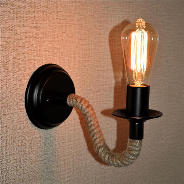 LEDMOMO Retro LED Hemp Rope Wall Light Vintage Bedside Lamp Metal Indoor Lighting Home Fixtures Sconce Light for Aisle Bedroom Bedside Bulb Not Included LEDMOMO Retro LED Hemp Rope Wall Light Vintage Bedside Lamp Metal Indoor Lighting Home Fixtures Sconce Light for Aisle Bedroom Bedside Bulb Not Included