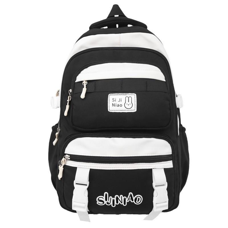 Letter Backpack Pattern Large Capacity Outdoor Travel Bag Student Schoolbag