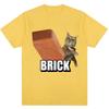 Funny Cat Throwing Brick Meme Graphic Tshirt Unisex Unisex Fashion Humor Harajuku Summer Casual Short Sleeved Unisexs Clothing Tops