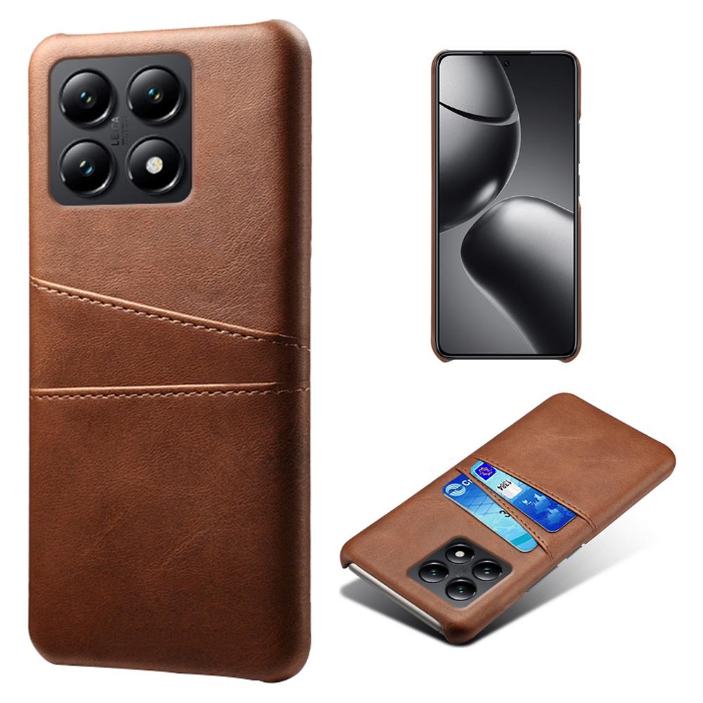 For Xiaomi 14T Case Dual Card Slots PU Leather+Hard PC Phone Cover