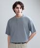 VERYVAIN Henley Neck Half Mesh-Knit (Ash Blue)