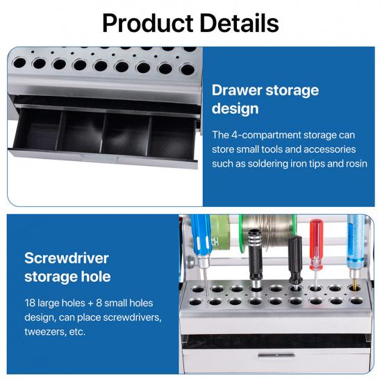 9IMOD Multifunctional Screwdriver Storage Rack Holder Desktop Stand for Hex & Cross Screw Drivers RC Repair Tools Organizer Kit