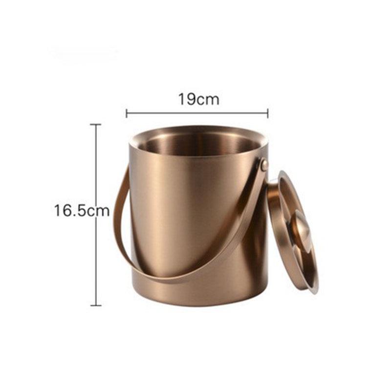 Nerezový 3L dvoustěnný izolovaný kbelík na led pro bar, víno a pivo.