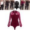 Long Women Sleeve Sexy Stretch Bodycon Bodysuit Tops Casual Leotard Plain Shirt