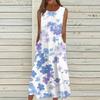 Women's Casual Printed Dresses Round Neck Basic Classic Outdoor Daily Sleeveless Loose Dresses