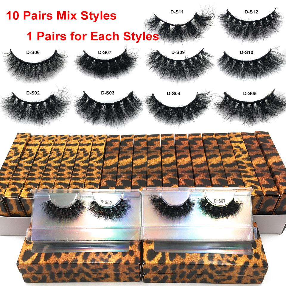 RED SIREN Fluffy Mink Lashes Wholesale 10-50 Pairs / Bulk Real Mink Eyelash Soft Messy Natural Eyelashes Makeup Mink Eyelashes