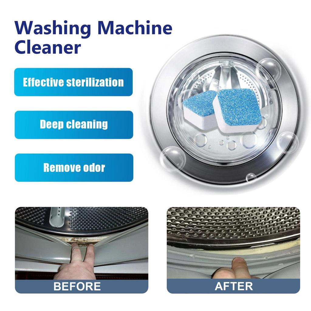 12pcs Washing Machine Cleaning Tablets Drum Type Water Tank Washing Machine Cleaning Odor Dirt Cleaner Cleaning Tablets