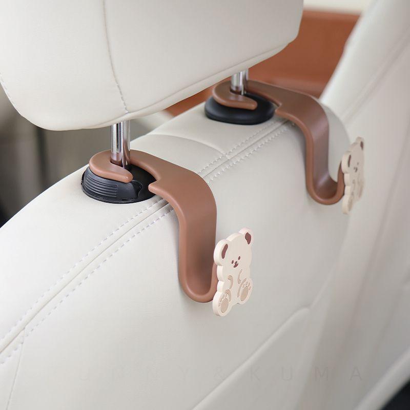 2pcs Car Hooks Creative Bear Storage Hooks Multi functional Hooks Car Interior Accessories