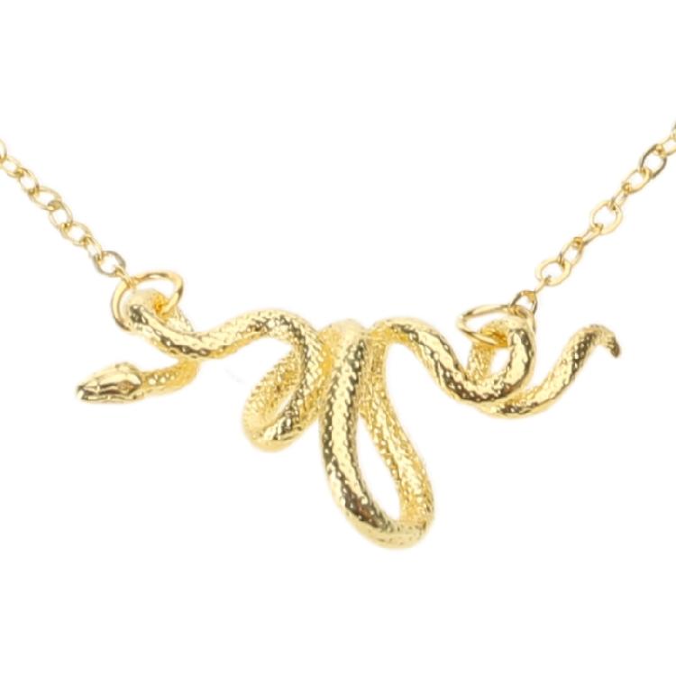 Fashionable Wrapped Serpents Necklace Delicate Snake Pattern Necklace Personalized Neck Chain Adornment for Gatheirngs