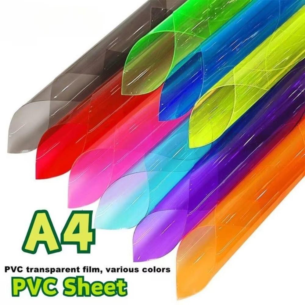 10Pcs DIY Color Filter Gel Film 0.3mm Thickness A4 Transparent PVC Sheet Clear Transparent Photography Flash Filter