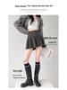 Harajuku Streetwear Pleated A-Line Wool Skirt - Versatile High Waist School Style