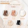THEOPHEMIA Warm Ultra Warm and Winter Contains Hyaluronic Lightweight Rose Size Women's Innerwear, Cold-Wearing, U-Neck, Stretch, Innerwear, Acid,