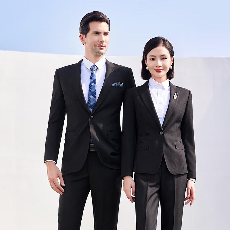 Teluoman Unisex Wrinkle-Free Business Suit Set S