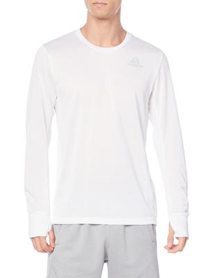 Bežecké tričko s dlhým rukávom Own the Run Long Sleeve GE912 Strieborné J2XO Tričko Tričko Pánske Biela/Reflexná (HB7456)