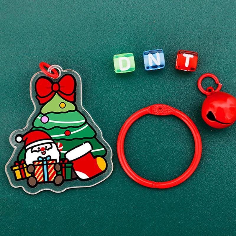 1/6Pcs 2D Christmas Keychain Cute Diy Bag Decoration Accessories High-Value Christmas Tree Keychain Pendant Festival Gift