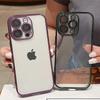 Luxury Transparent Plating Soft Phone Case for iPhone 17 Air 16 15 14 Plus 13 12 Mini 11 Pro Max Back Cover With Lens Protector