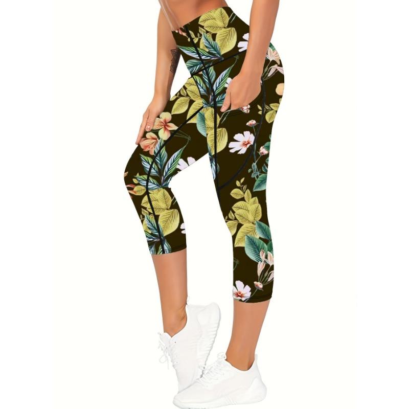 Women S High Waist Printed Yoga Pants Tummy Control For Workout Fitness