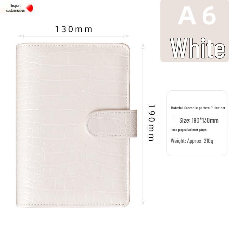 

Crocodile Pattern Macaron Notebook: A5, A6, A7 Creative Stationery Gift Planner A7 (snap button is visible, refer to detail image)