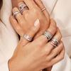 High-End S925 Sterling Silver Layered Mountain Peak Ring for Women - Micro-Inlaid Fashion European and American Style Index Finger Jewelry.